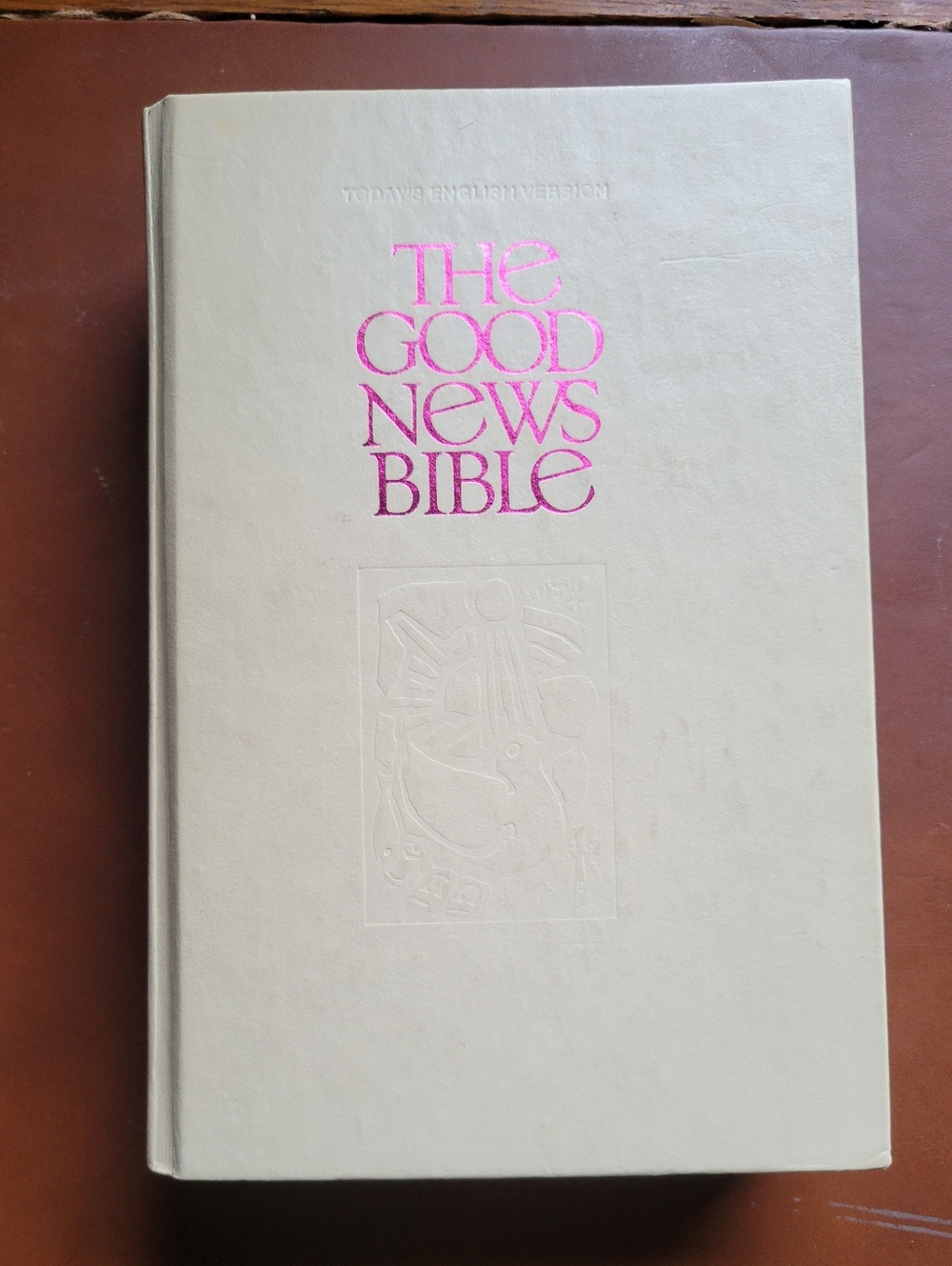 The Good News Bible Hardcover - White Cover with Pink Title
